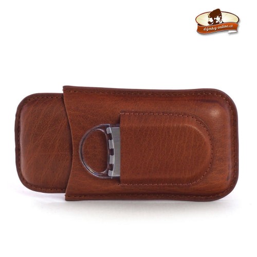 Pouzdro kožené  Chacom cig.case + cutt. dark brown Rob/2  CC1399