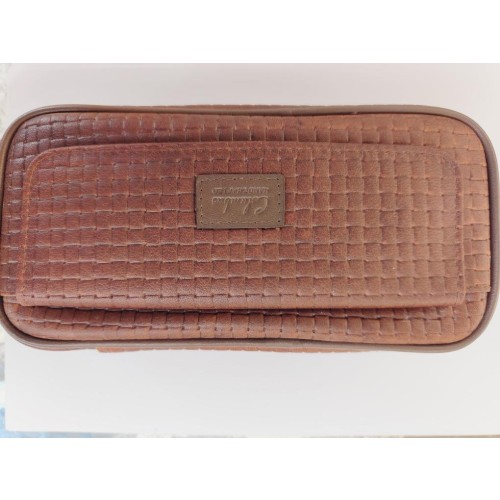 Dýmkové pouzdro kožené Es X-1071 pipes/2-3 combi bag Brown