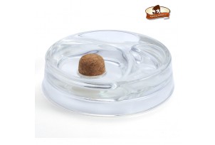 Dýmkový popelník skleněný  transparentní na 2 dýmky.