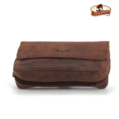 Pouzdro na 2 dýmky Angelo Goat Leather, hnědé   (842012)
