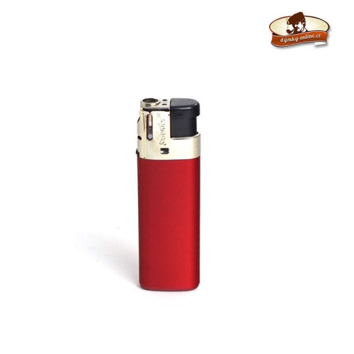 Dýmkový plynový zapalovač červený
