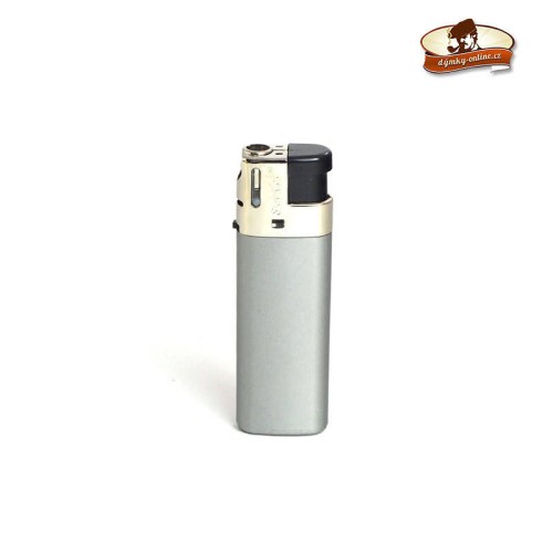 Dýmkový plynový zapalovač stříbrný