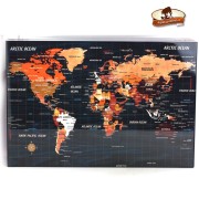 Humidor na doutníky World Map, glossy black,   (562332)