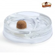 Dýmkový popelník skleněný  transparentní na 2 dýmky.